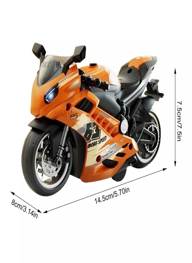 PEZYOX لعبة دراجة نارية رياضية من بيزيوكس - ألعاب دراجات نارية تعمل بالسحب للخلف مع موسيقى وإضاءة، لعبة دراجات نارية لاتيه للأطفال (برتقالي) - Image 3